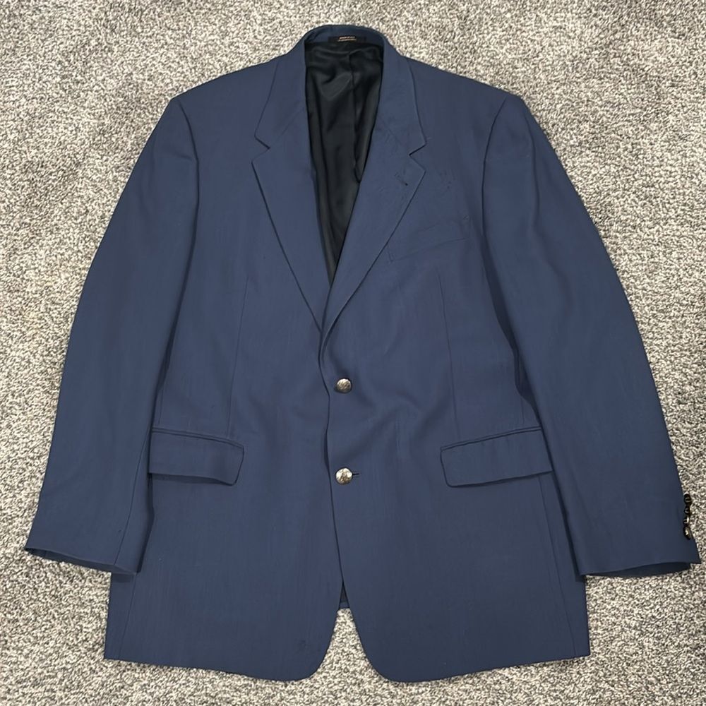 Hart Schaffner Marx Men's Navy Dress Blazer Suit Jacket-size 44R